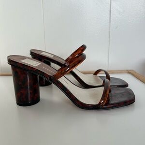 Dolce Vita Noles Tortoise Vinyl High Heel Sandals Size 10